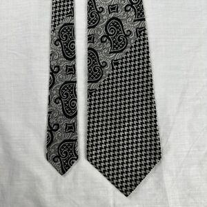 Unique Vintage Rhodia Designer Black Paisley Pattern Woven in France 56”L  X 4”W
